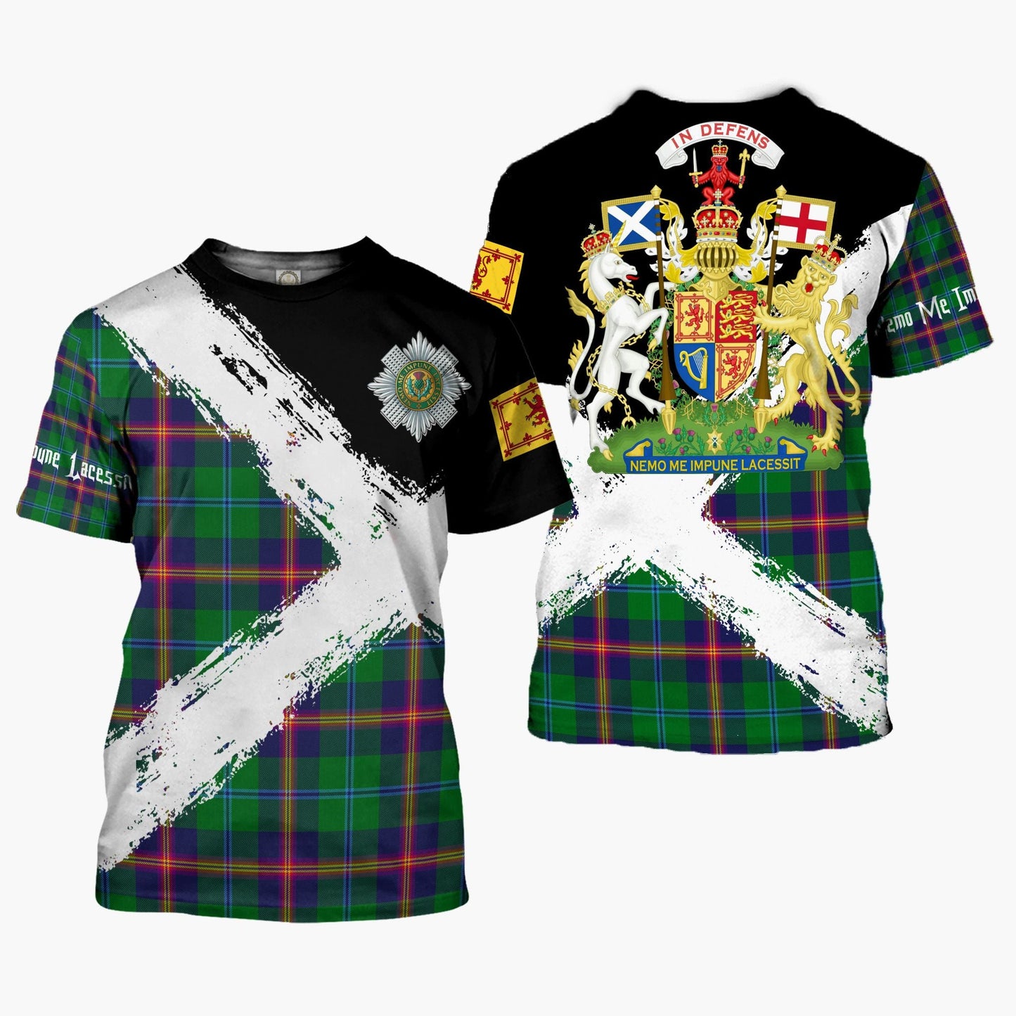Printivon Young Clan T Shirt Scotland Coat Of Arms Tartan Pattern