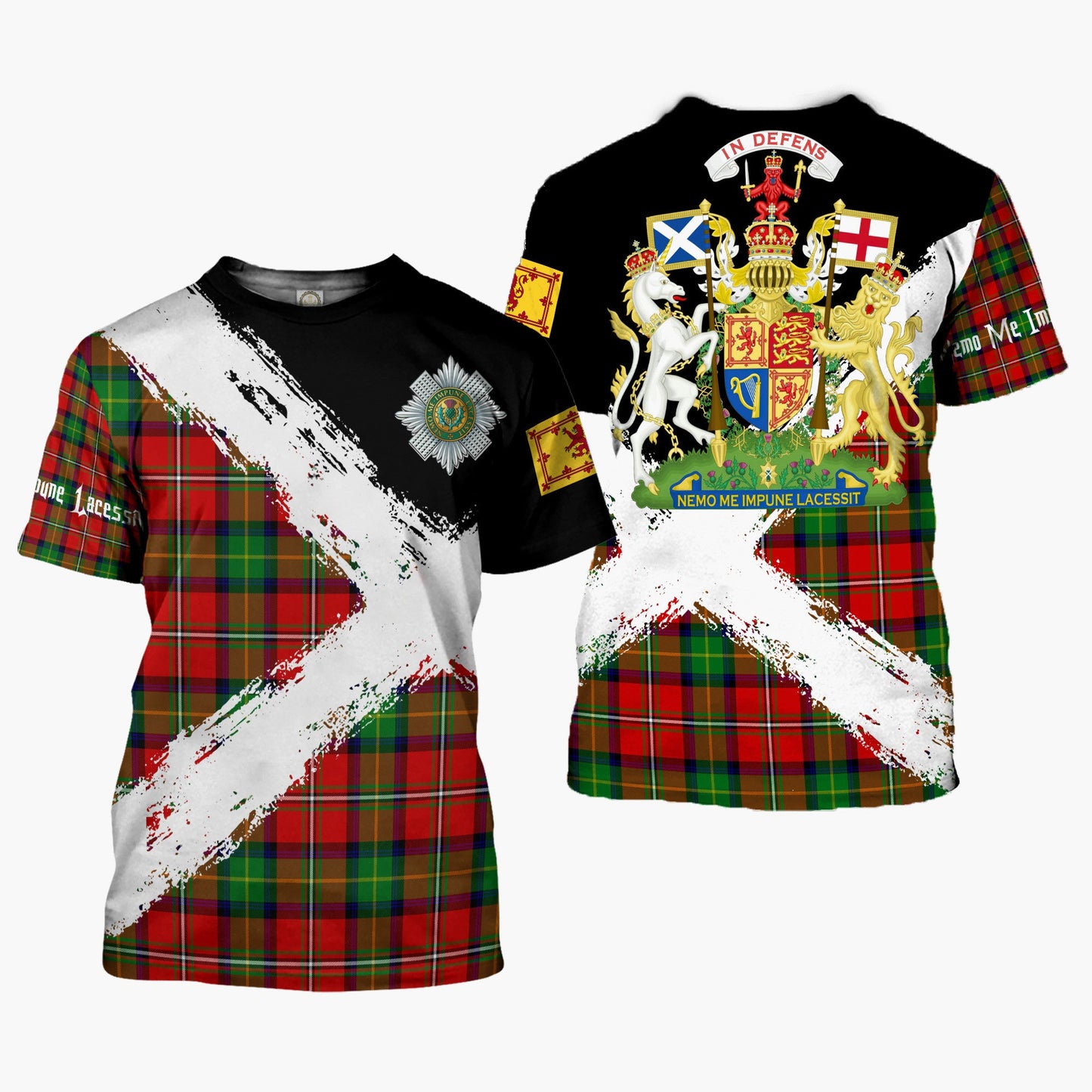 Printivon Fairlie Clan T Shirt Scotland Coat Of Arms Tartan Pattern