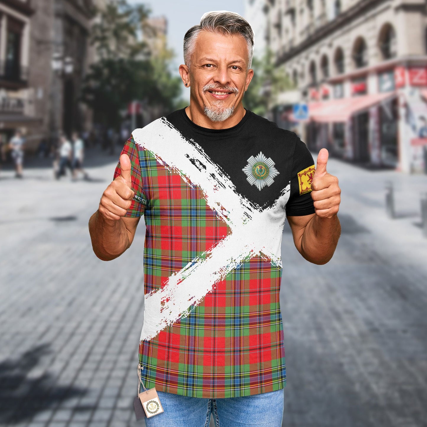 Printivon MacLean Clan T Shirt Scotland Coat Of Arms Tartan Pattern