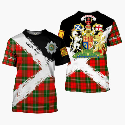 Printivon Lennox Clan T Shirt Scotland Coat Of Arms Tartan Pattern