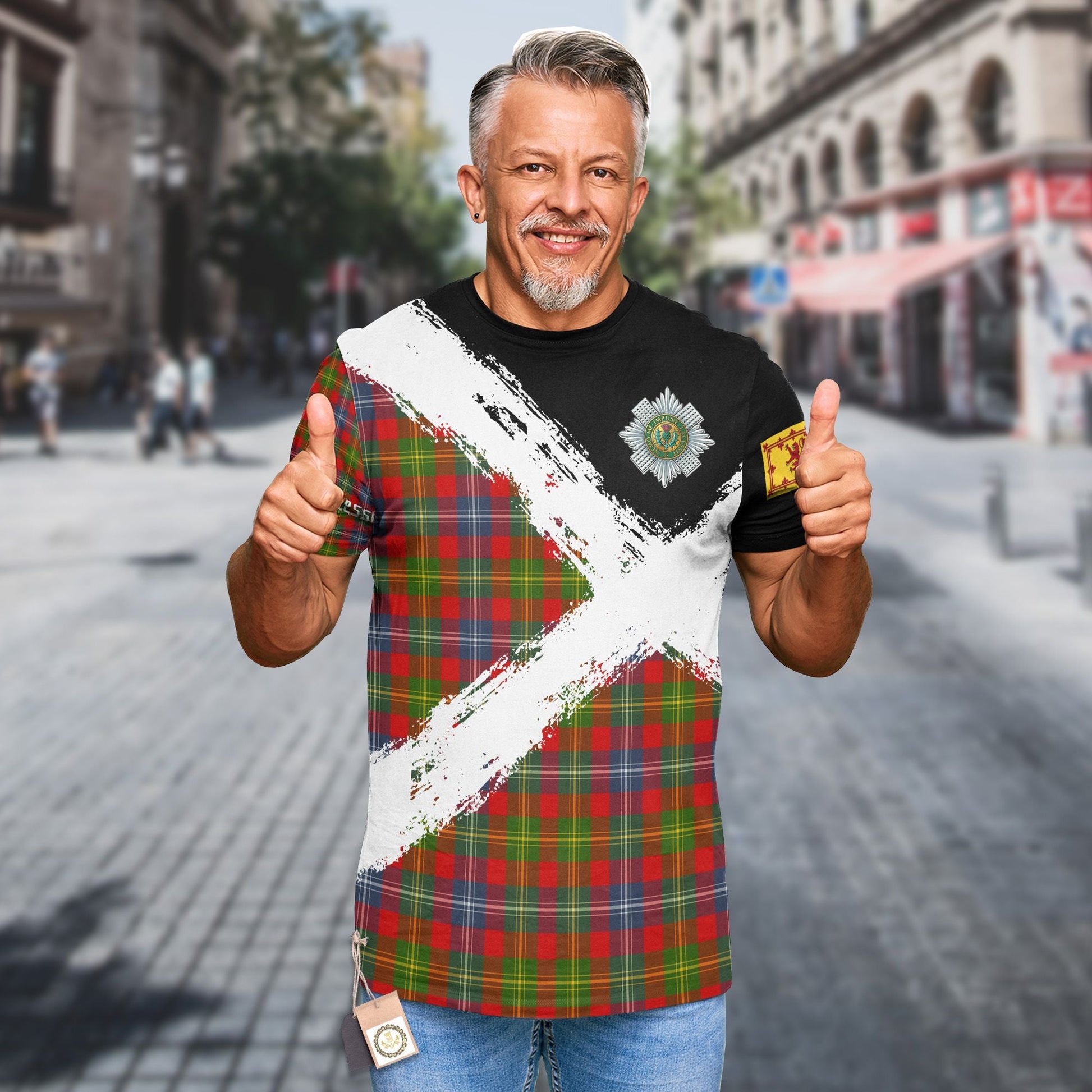 Printivon Forrester Clan T Shirt Scotland Coat Of Arms Tartan Pattern