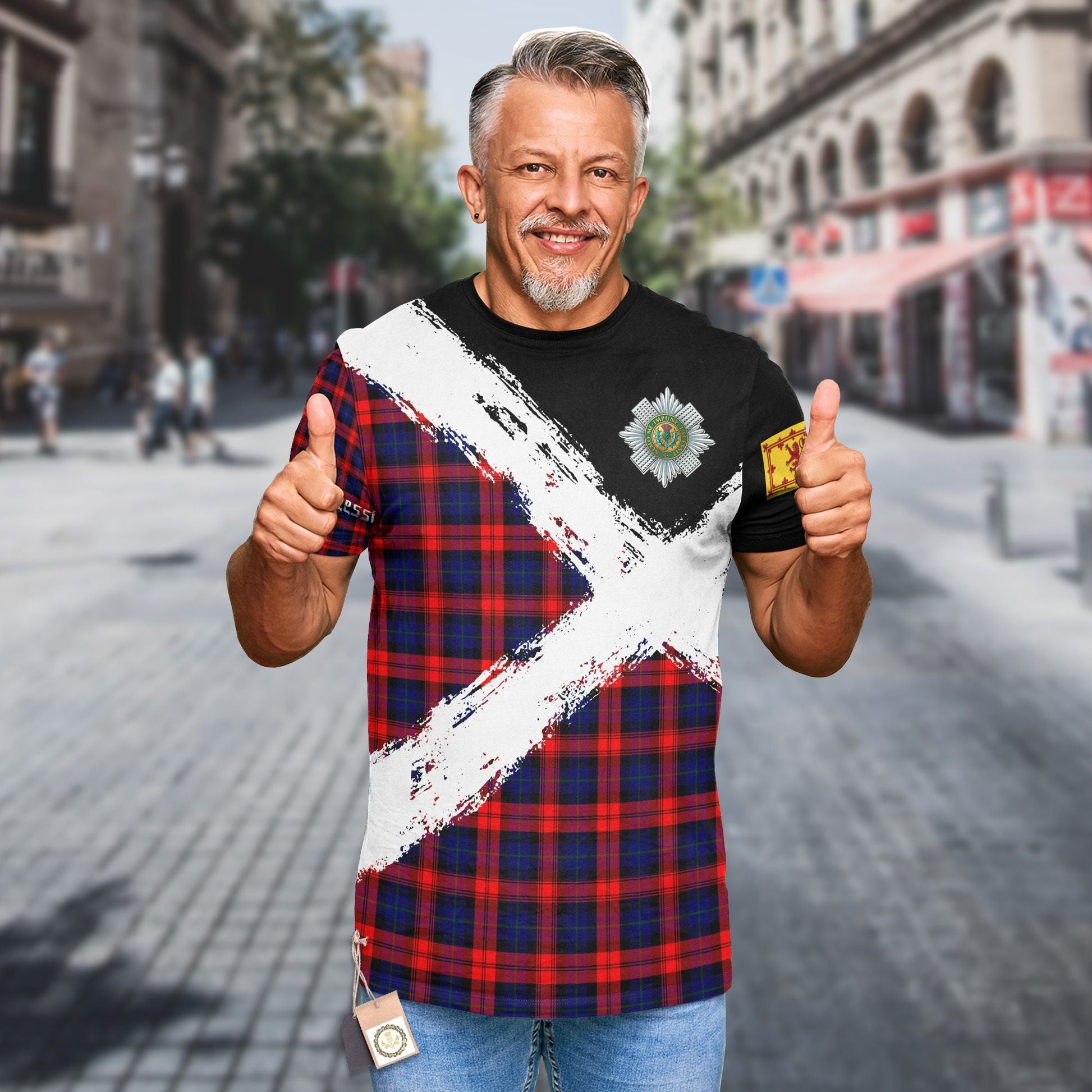 Printivon MacLachlan Clan T Shirt Scotland Coat Of Arms Tartan Pattern