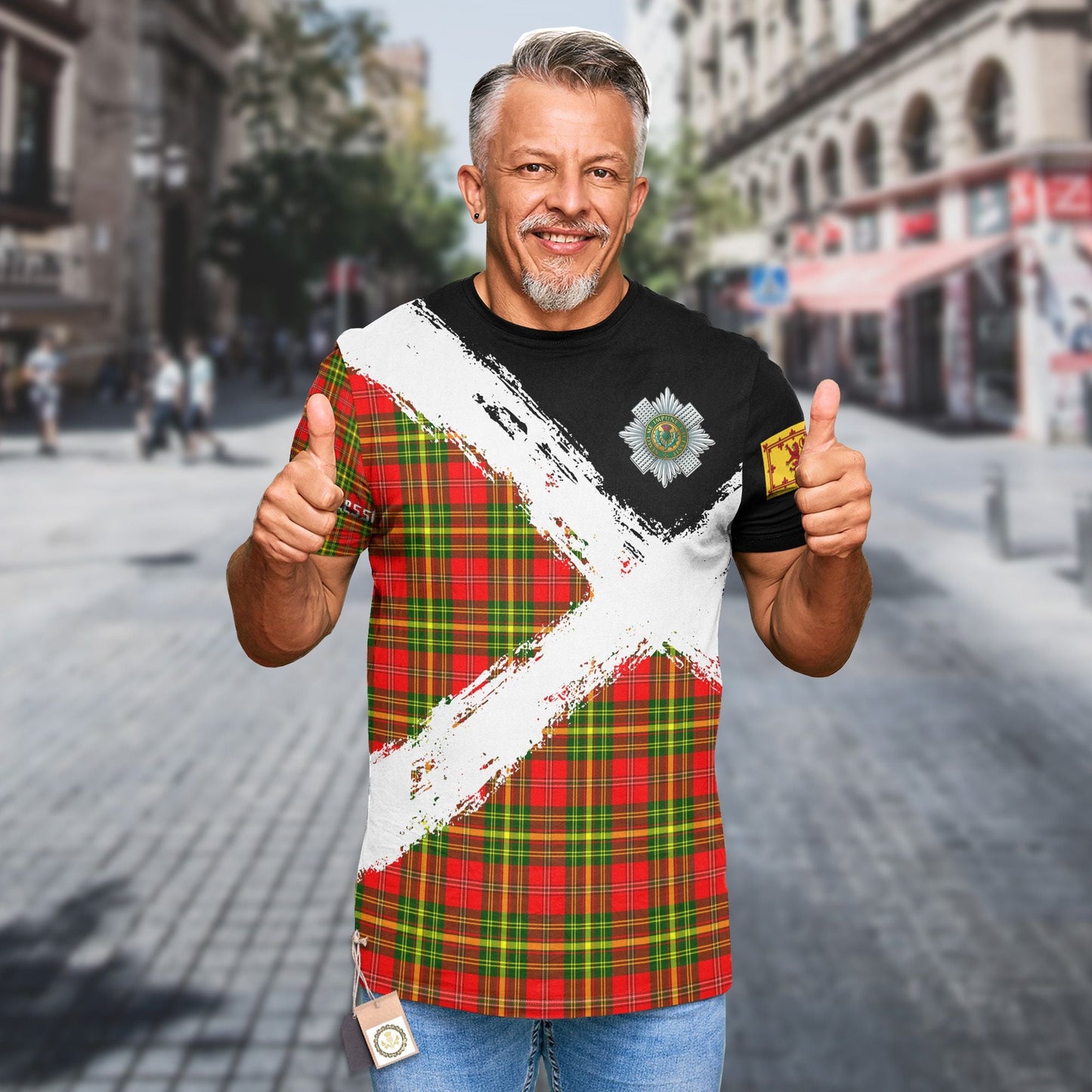 Printivon Leask Clan T Shirt Scotland Coat Of Arms Tartan Pattern