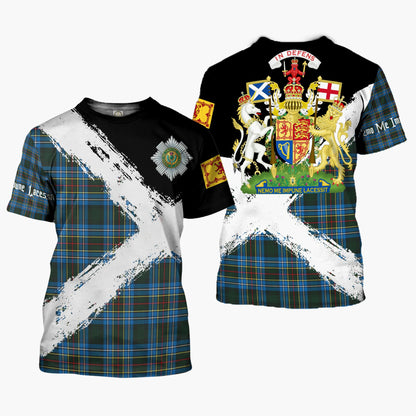 Printivon Cockburn Clan T Shirt Scotland Coat Of Arms Tartan Pattern