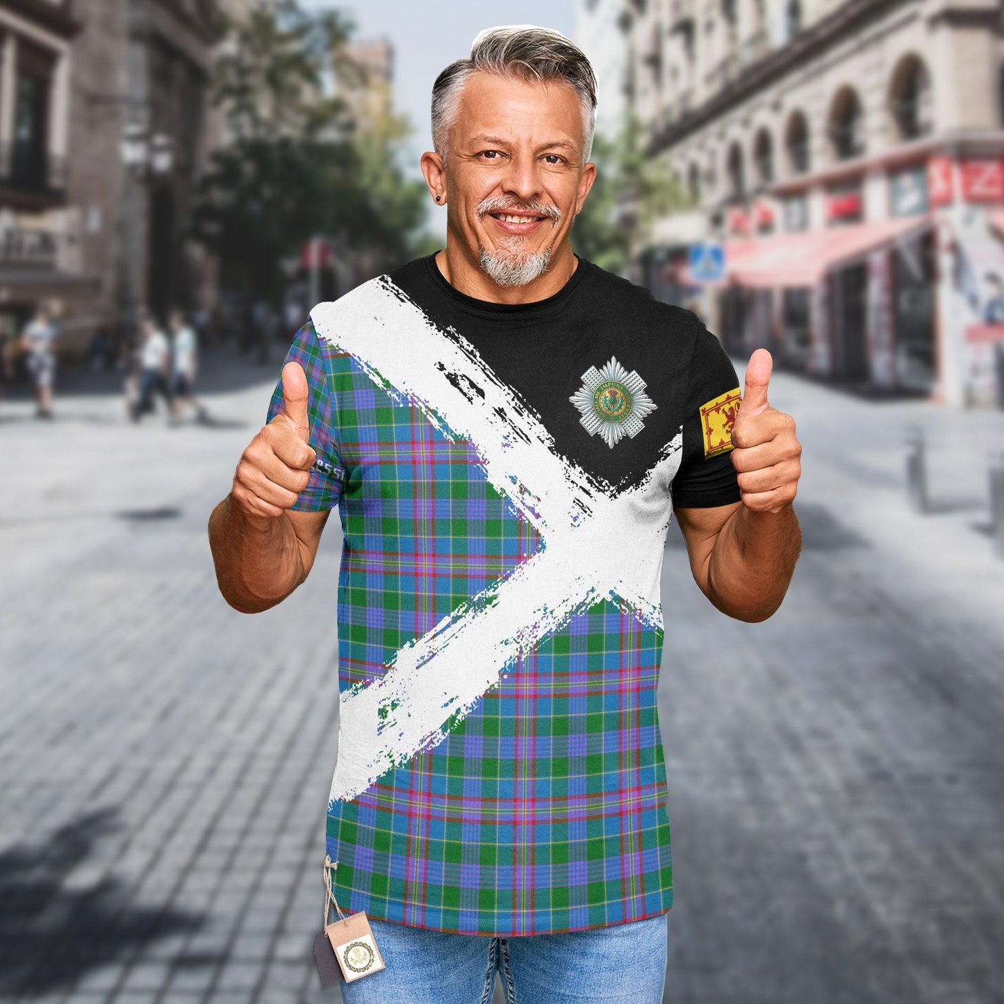 Printivon Ralston Clan T Shirt Scotland Coat Of Arms Tartan Pattern