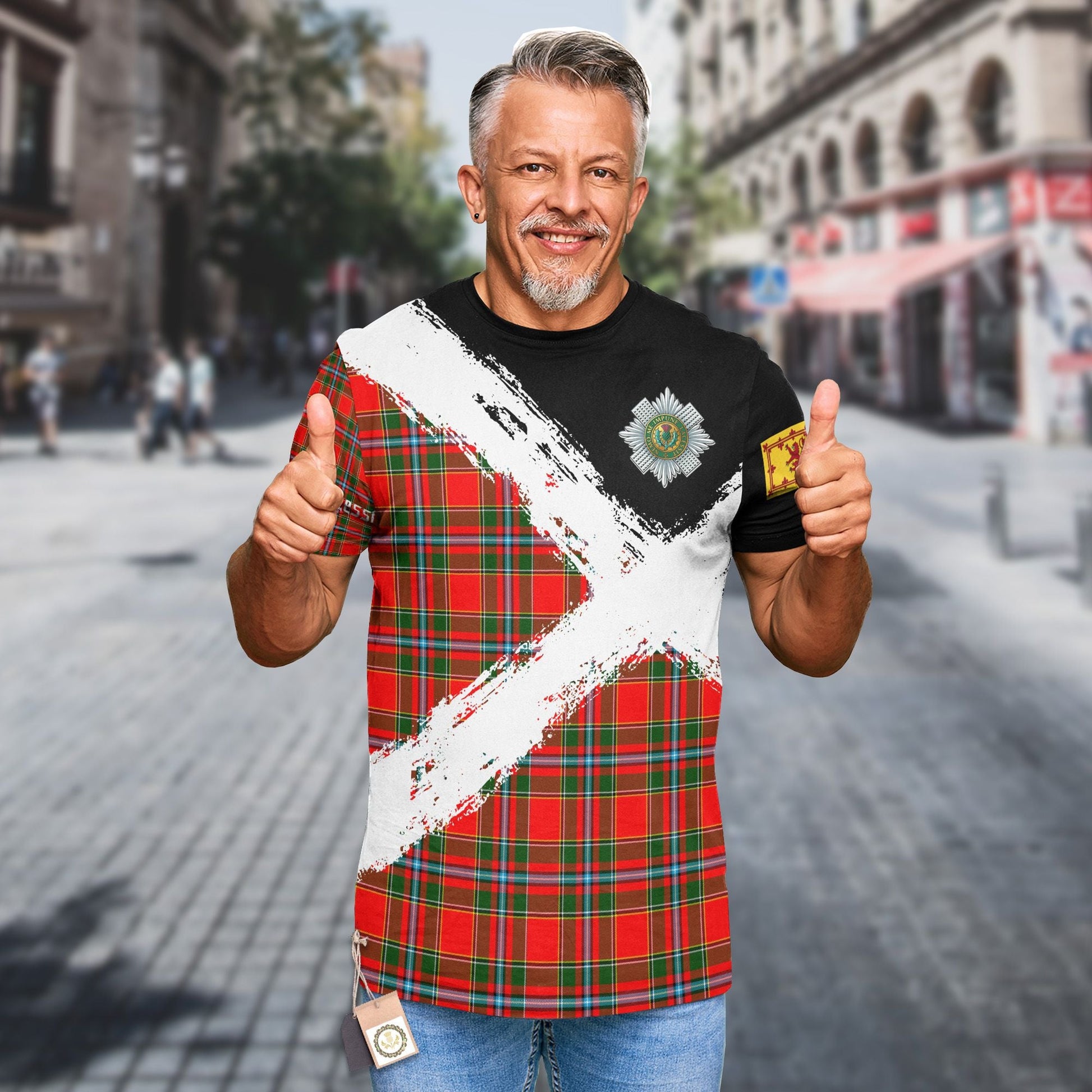 Printivon Drummond Clan T Shirt Scotland Coat Of Arms Tartan Pattern