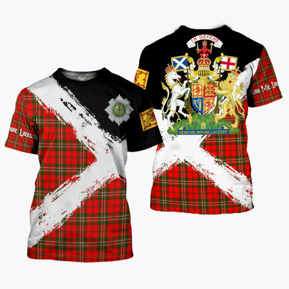 Printivon Langlands Clan T Shirt Scotland Coat Of Arms Tartan Pattern
