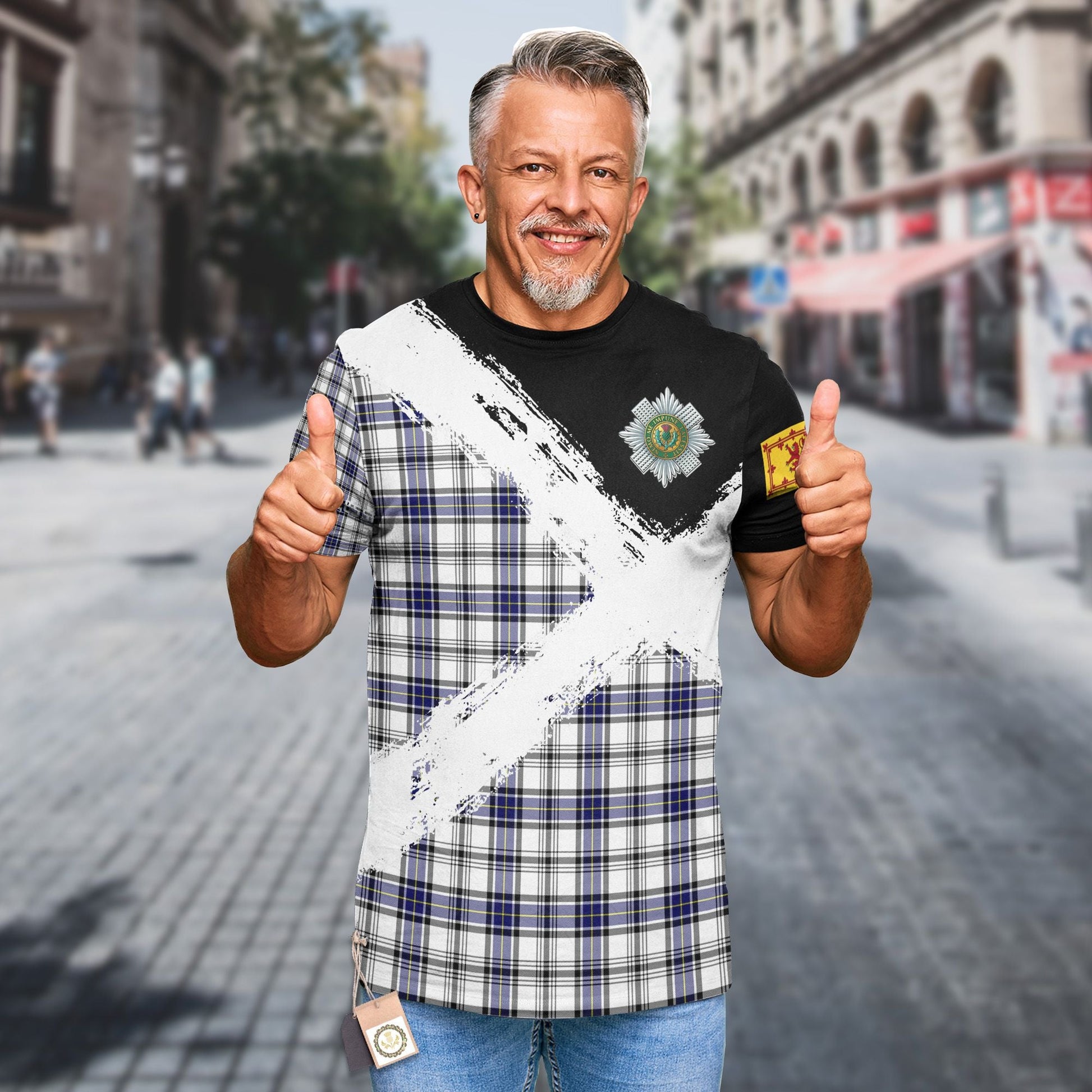Printivon Hannay Clan T Shirt Scotland Coat Of Arms Tartan Pattern