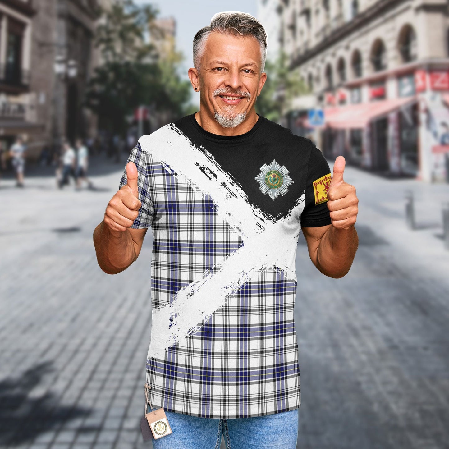 Printivon Hannay Clan T Shirt Scotland Coat Of Arms Tartan Pattern