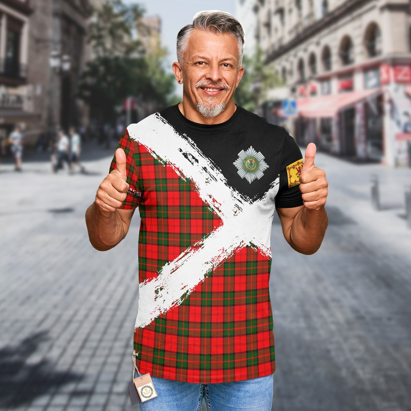 Printivon Dunbar Clan T Shirt Scotland Coat Of Arms Tartan Pattern