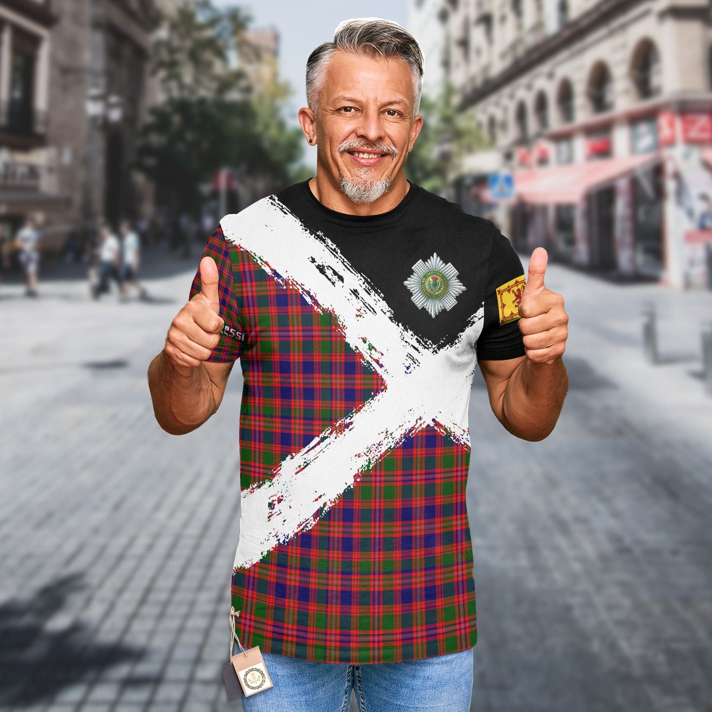 Printivon MacIntyre Clan T Shirt Scotland Coat Of Arms Tartan Pattern