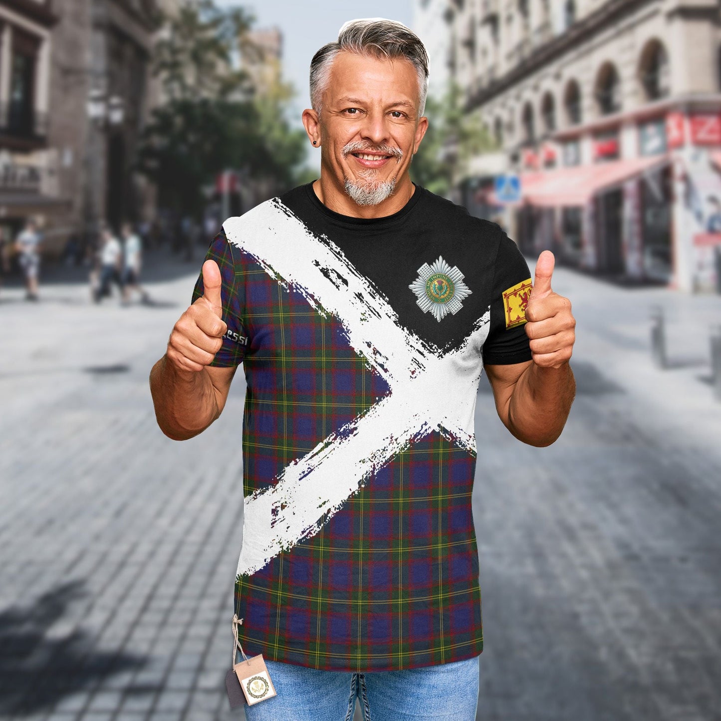Printivon Durie Clan T Shirt Scotland Coat Of Arms Tartan Pattern