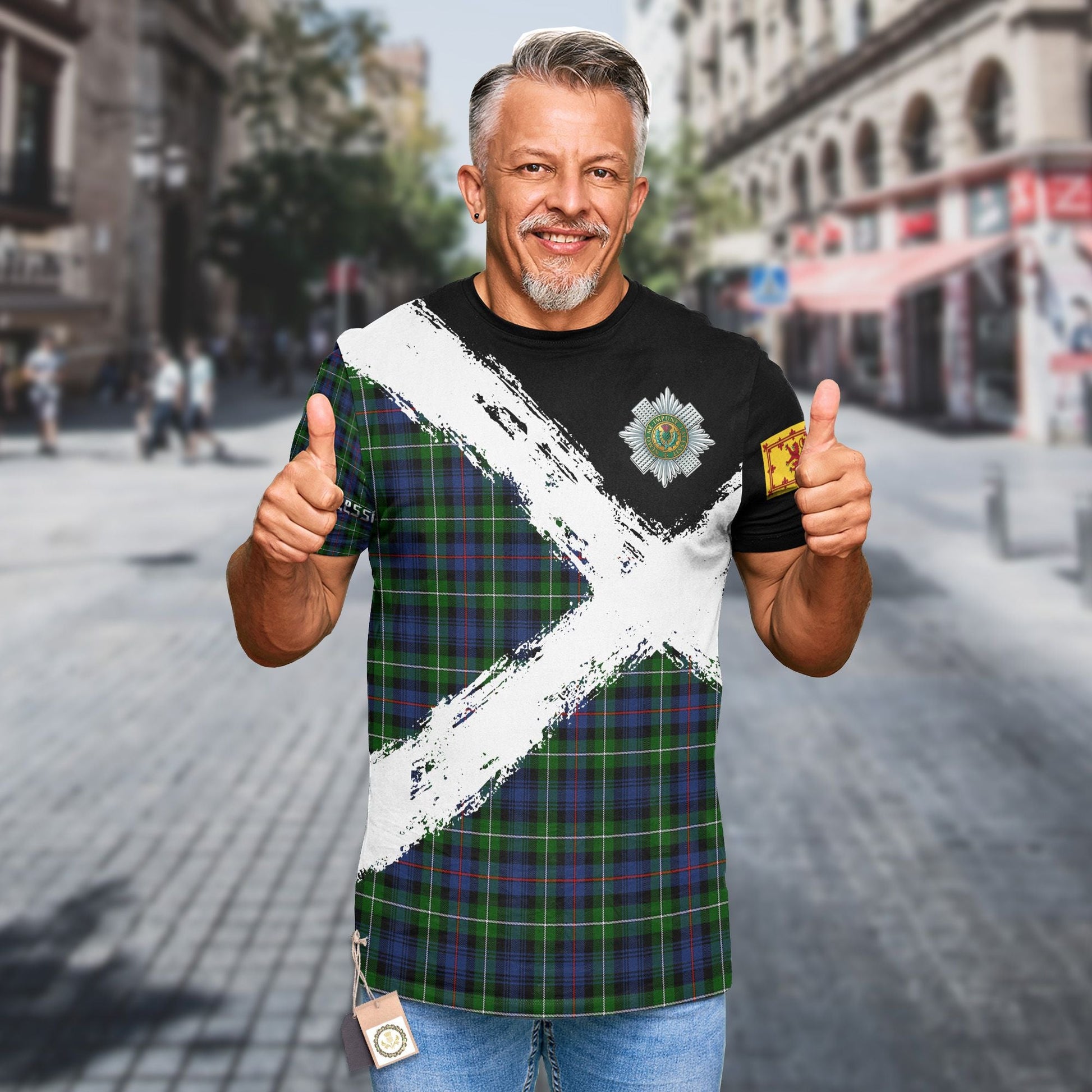 Printivon Kirkpatrick Clan T Shirt Scotland Coat Of Arms Tartan Pattern