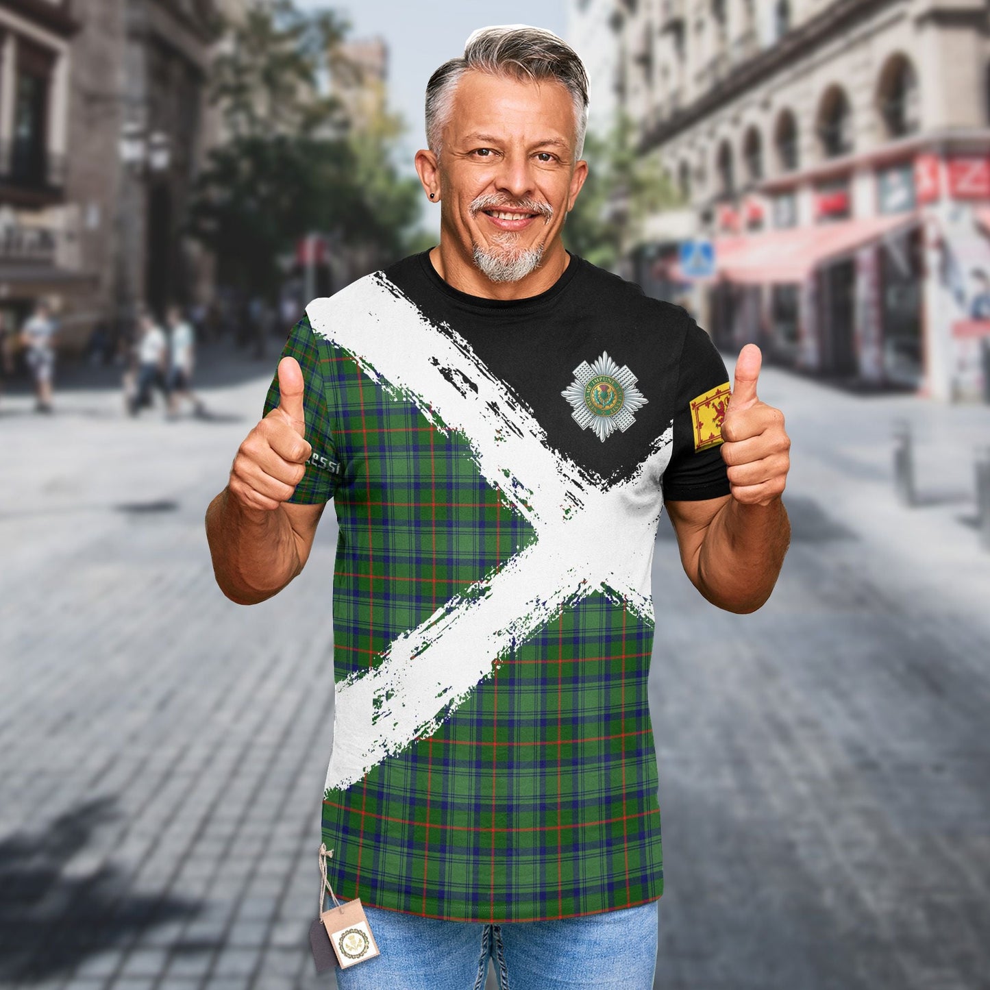 Printivon Cranstoun Clan T Shirt Scotland Coat Of Arms Tartan Pattern