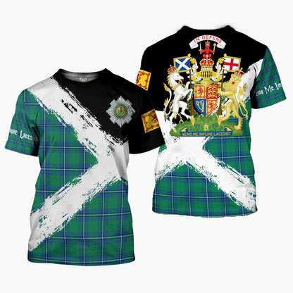 Printivon Irvine Clan T Shirt Scotland Coat Of Arms Tartan Pattern