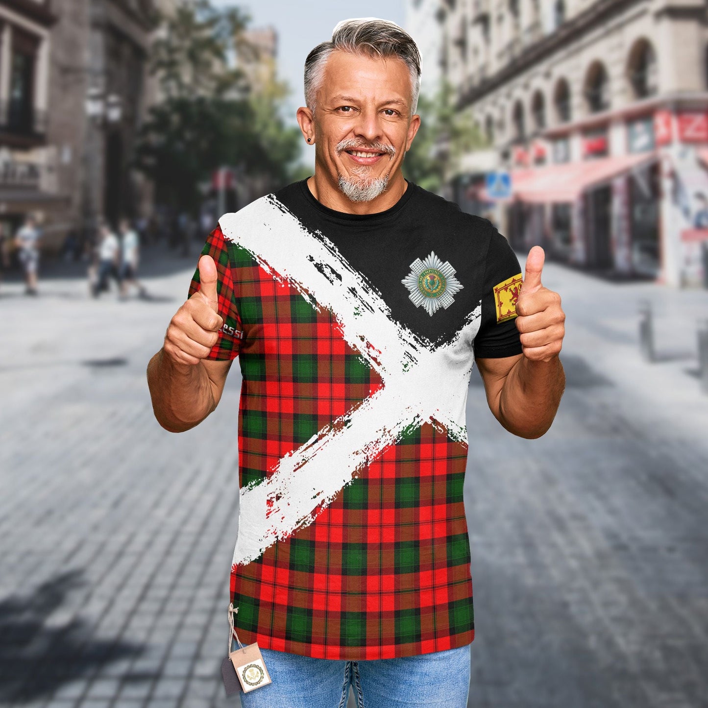 Printivon Kerr Clan T Shirt Scotland Coat Of Arms Tartan Pattern