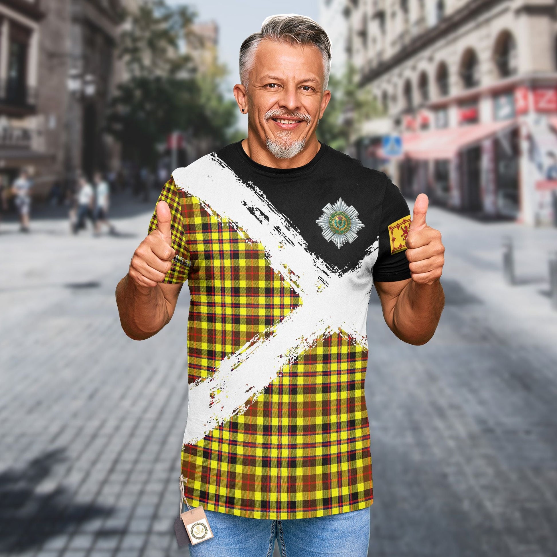 Printivon Jardine Clan T Shirt Scotland Coat Of Arms Tartan Pattern
