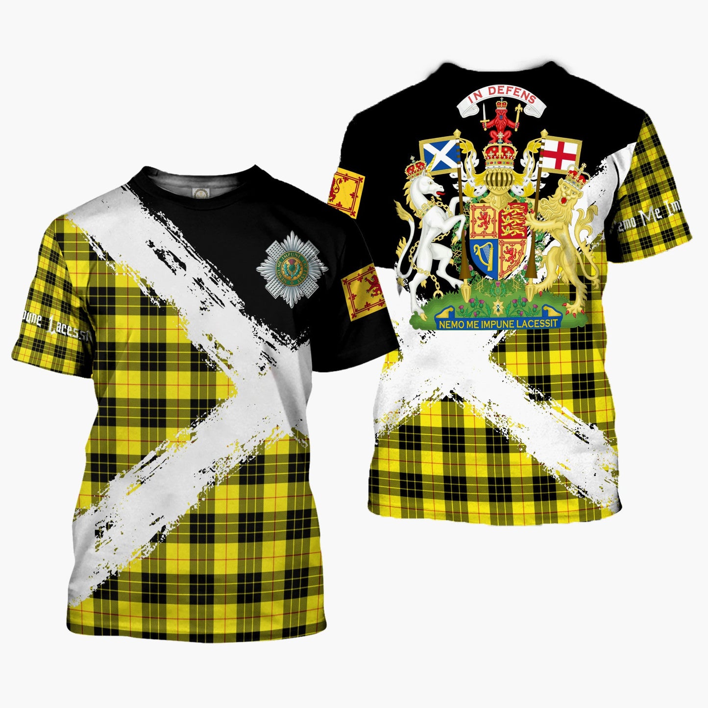 Printivon MacLeod of Lewis Clan T Shirt Scotland Coat Of Arms Tartan Pattern