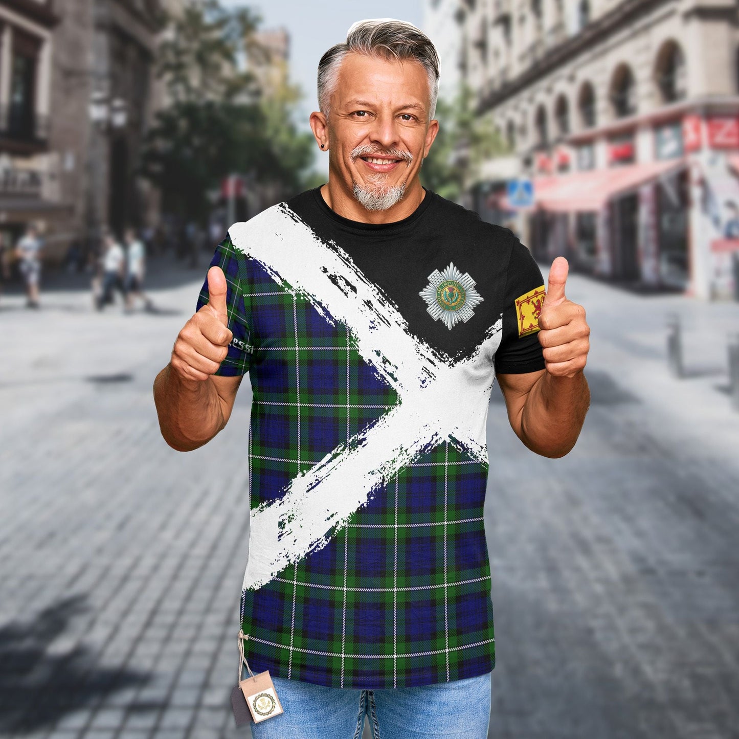 Printivon Forbes Clan T Shirt Scotland Coat Of Arms Tartan Pattern