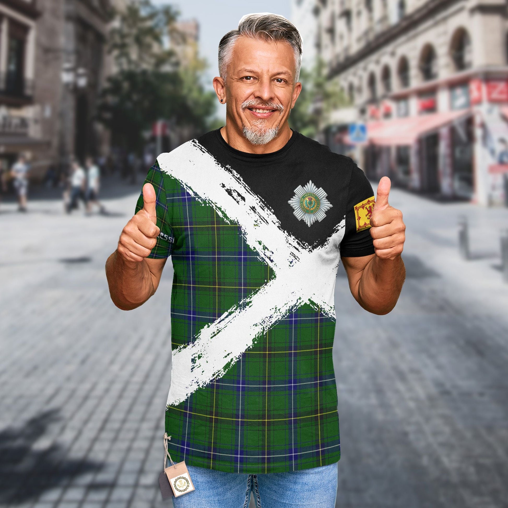 Printivon Henderson Clan T Shirt Scotland Coat Of Arms Tartan Pattern