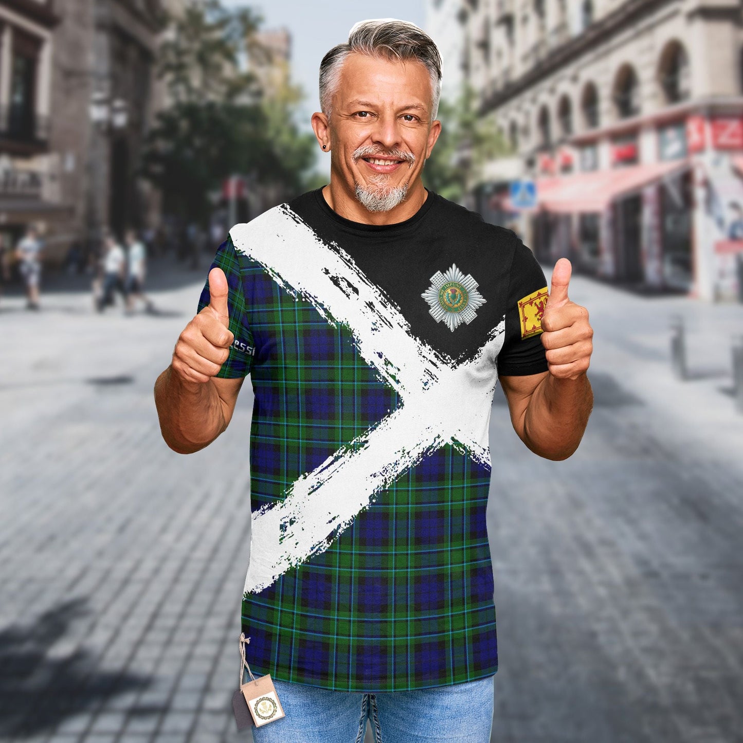 Printivon MacCallum Clan T Shirt Scotland Coat Of Arms Tartan Pattern
