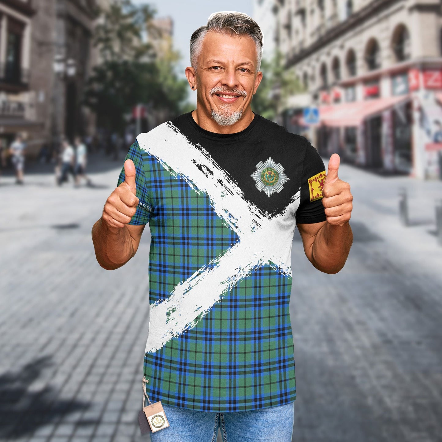 Printivon Falconer Clan T Shirt Scotland Coat Of Arms Tartan Pattern