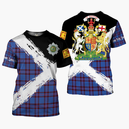 Printivon Elliot Clan T Shirt Scotland Coat Of Arms Tartan Pattern