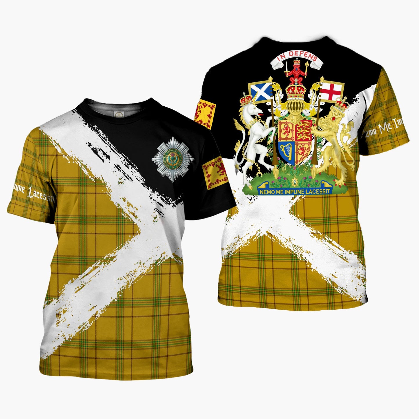 Printivon Houston Clan T Shirt Scotland Coat Of Arms Tartan Pattern