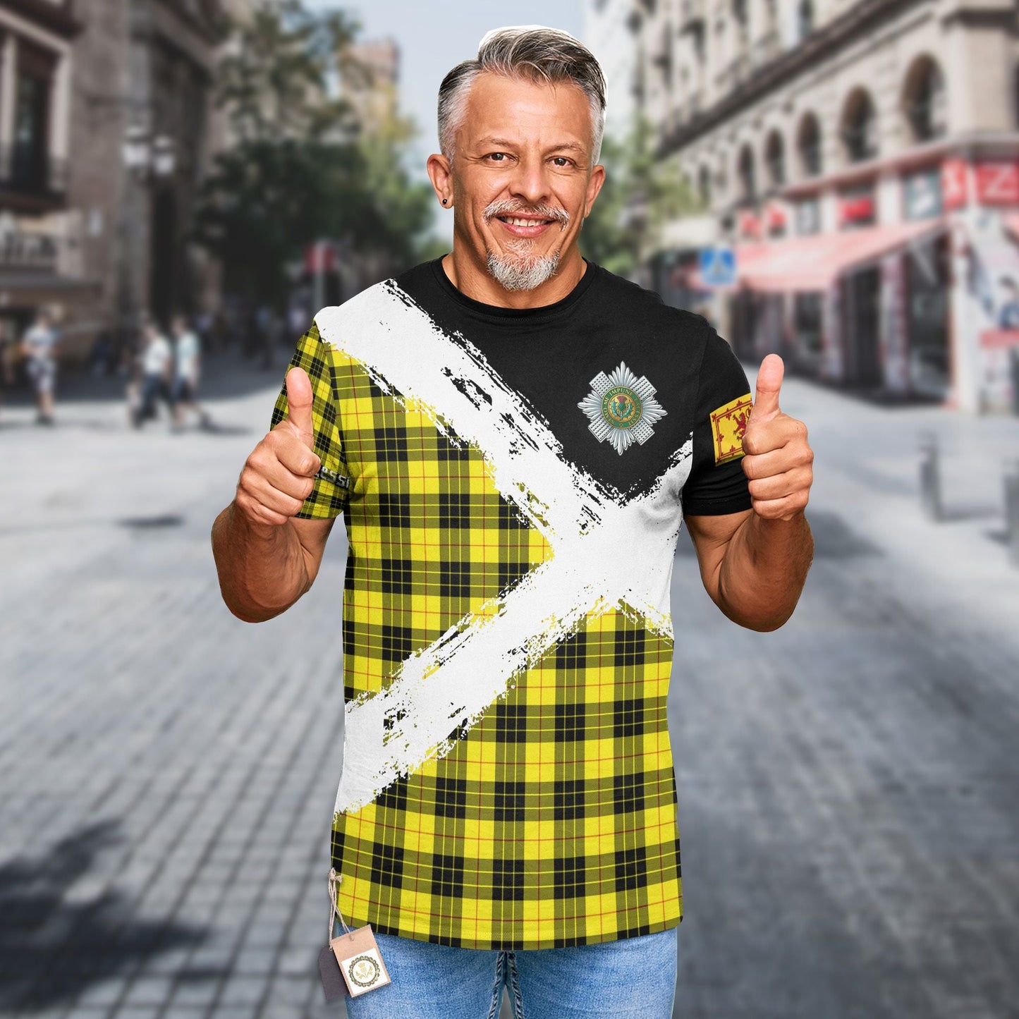 Printivon MacLeod of Lewis Clan T Shirt Scotland Coat Of Arms Tartan Pattern