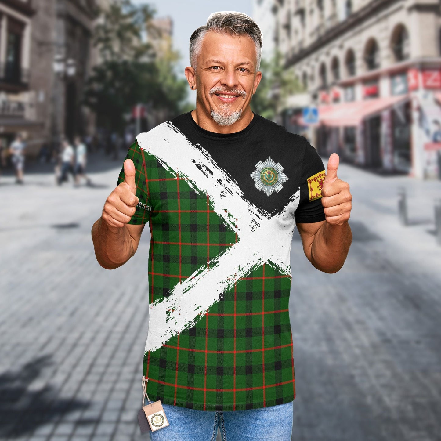 Printivon Kincaid Clan T Shirt Scotland Coat Of Arms Tartan Pattern
