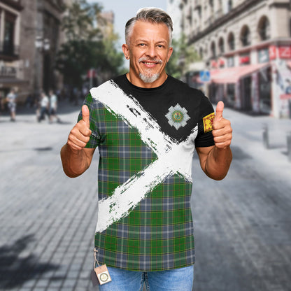 Printivon Pringle Clan T Shirt Scotland Coat Of Arms Tartan Pattern
