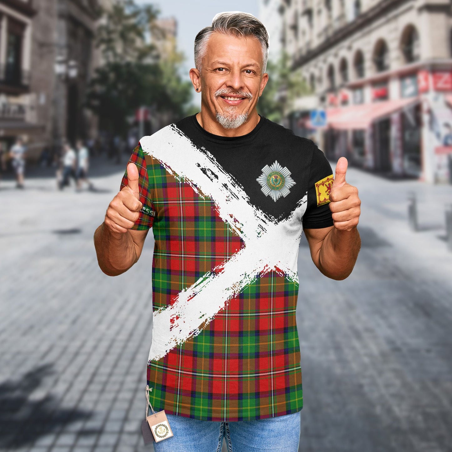 Printivon Fullerton Clan T Shirt Scotland Coat Of Arms Tartan Pattern
