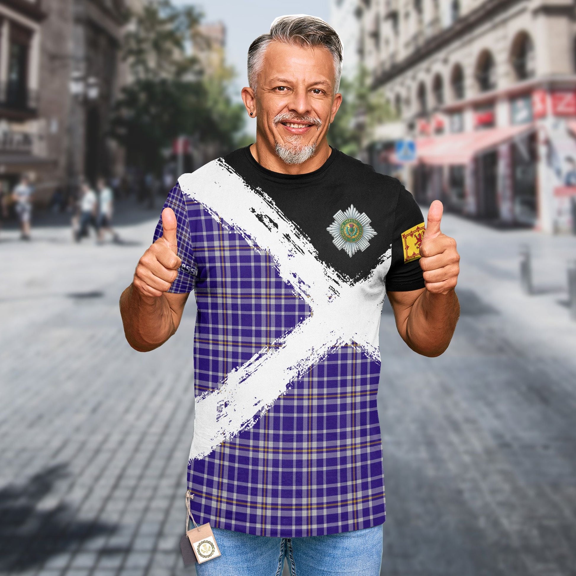 Printivon Ochterlony Clan T Shirt Scotland Coat Of Arms Tartan Pattern