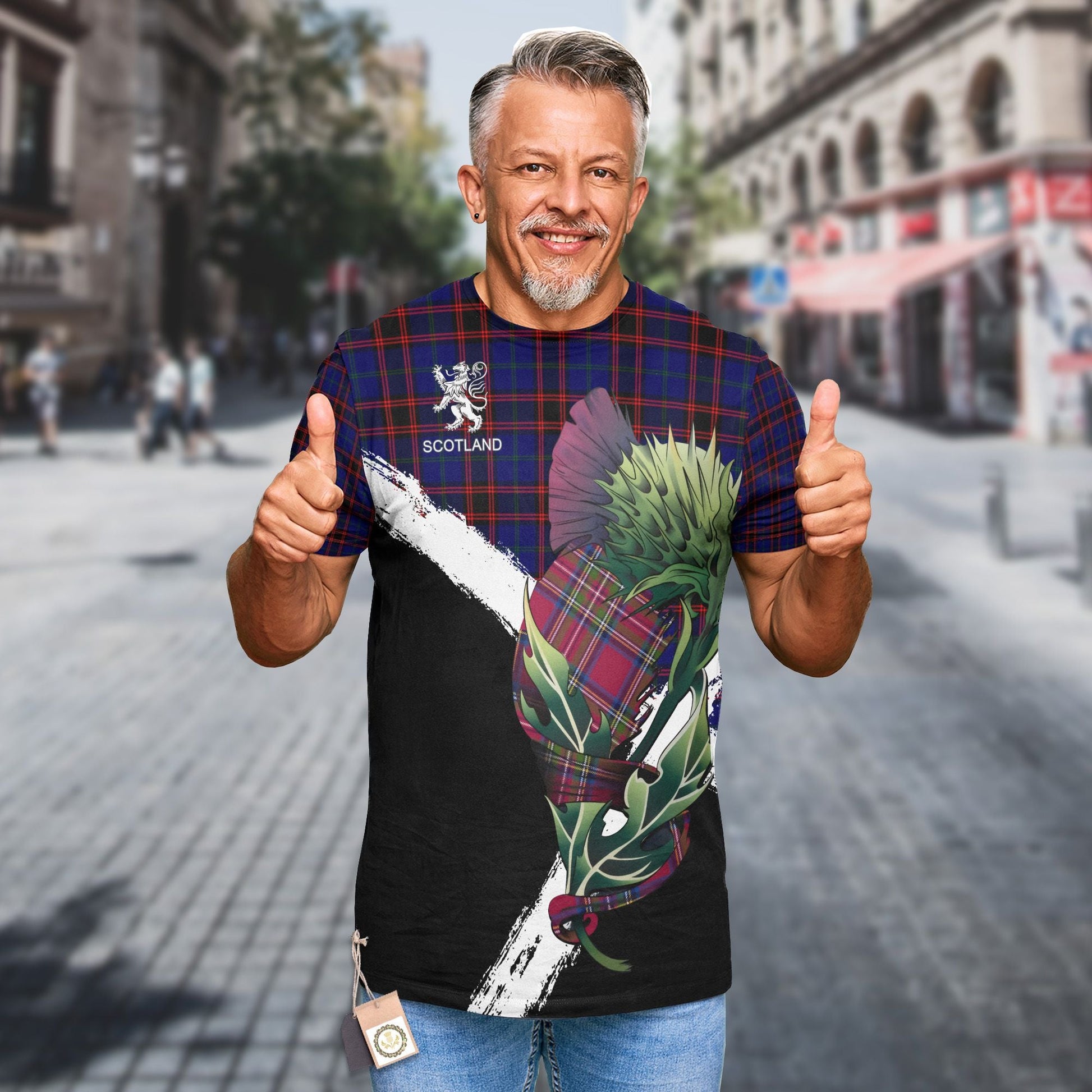 Printivon Home or Hume Clan T Shirt Scottish Thistle Gift