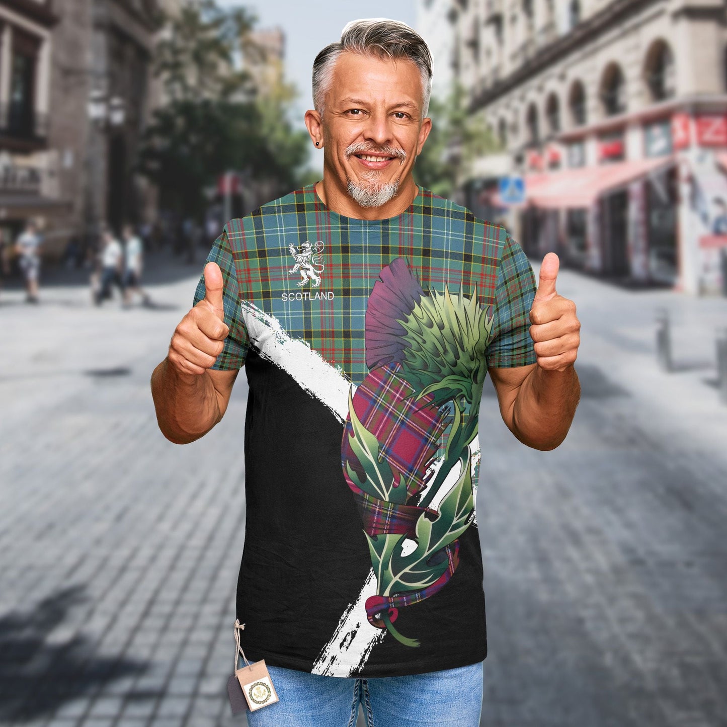 Printivon Paisley Clan T Shirt Scottish Thistle Gift