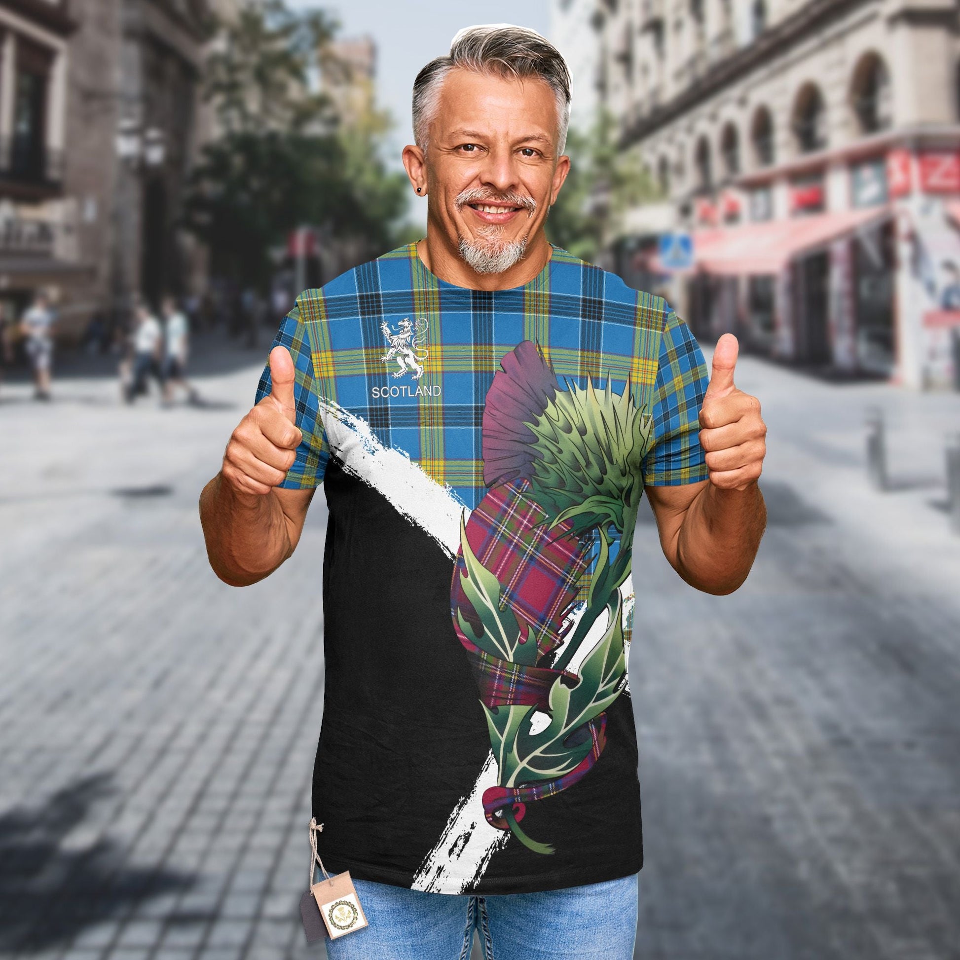 Printivon Laing Clan T Shirt Scottish Thistle Gift