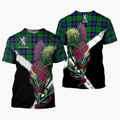 Printivon Haldane Clan T Shirt Scottish Thistle Gift
