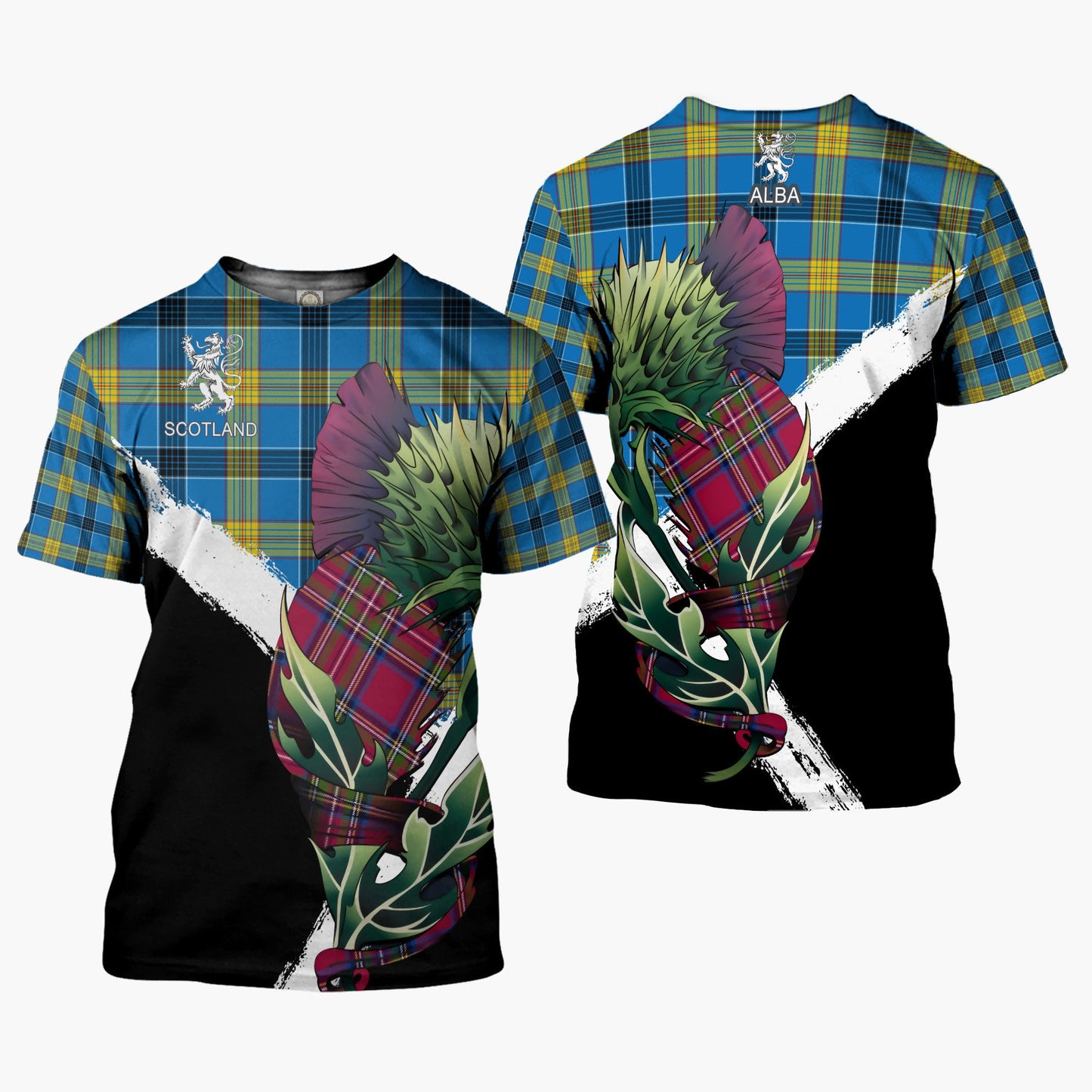 Printivon Laing Clan T Shirt Scottish Thistle Gift