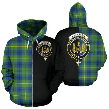 Printivon Custom Your Text Johnston Ancient Tartan Hoodie Half Of Me