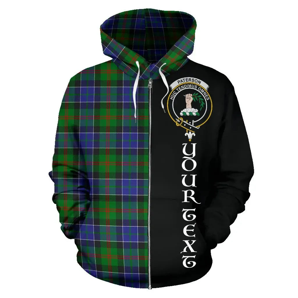 Printivon Custom Your Text Paterson Tartan Hoodie Half Of Me