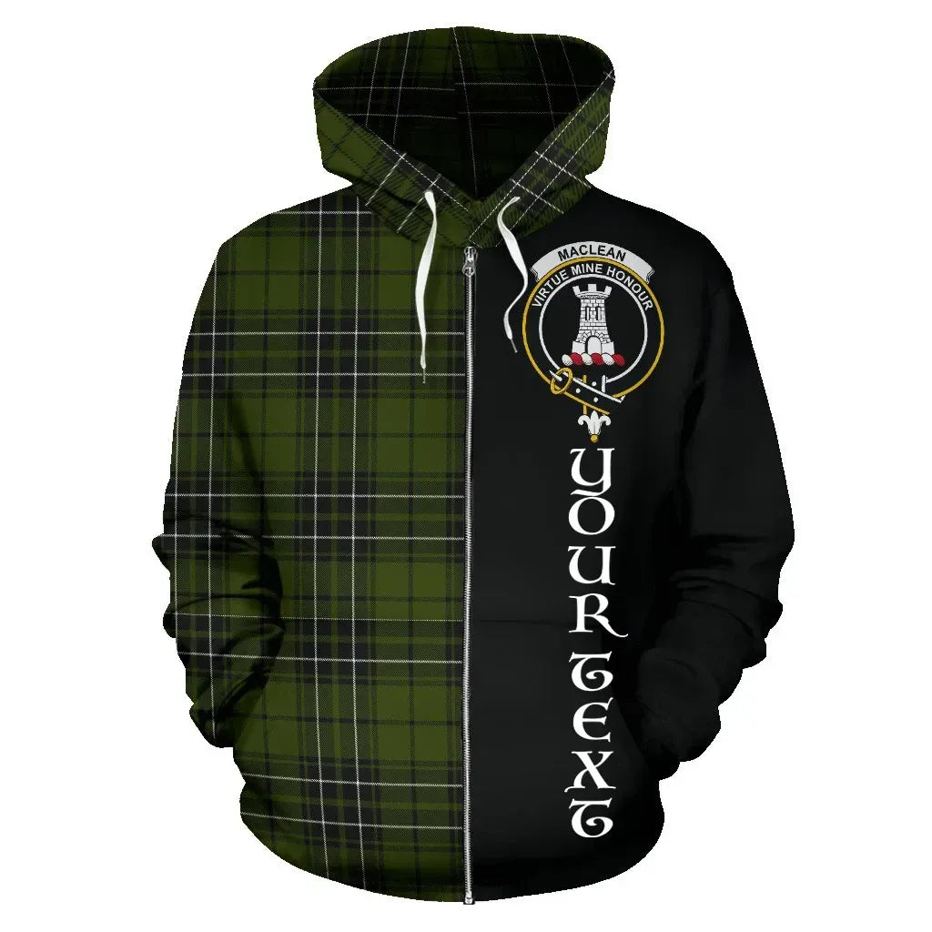 Printivon Custom Your Text Maclean Hunting Tartan Hoodie Half Of Me
