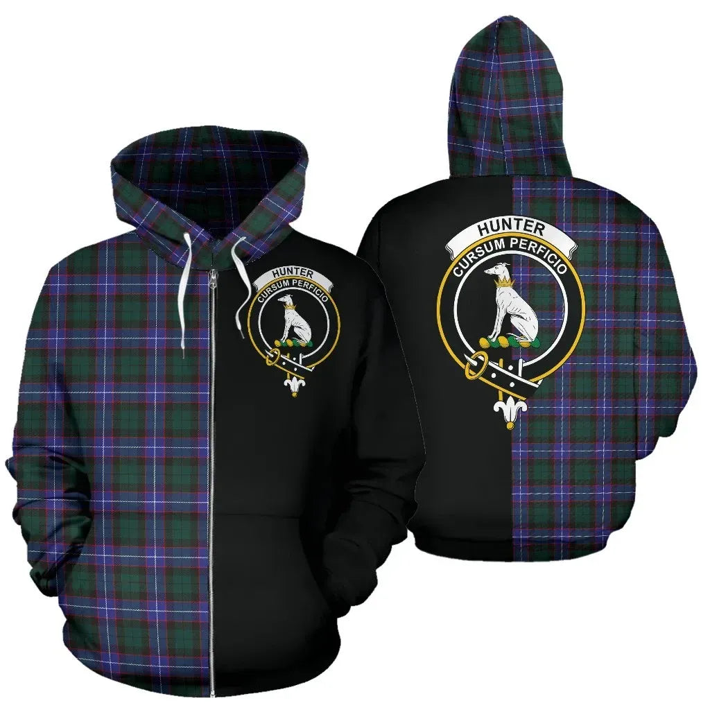 Printivon Custom Your Text Hunter Modern Tartan Hoodie Half Of Me