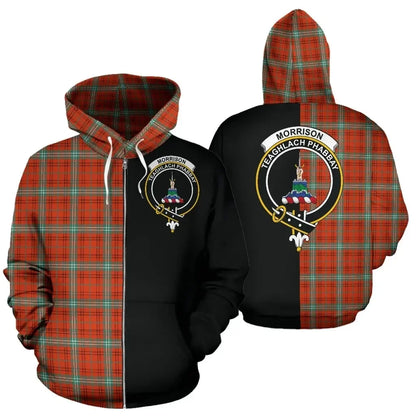 Printivon Custom Your Text Morrison Red Ancient Tartan Hoodie Half Of Me