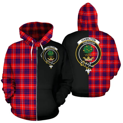 Printivon Custom Your Text Hamilton Modern Tartan Hoodie Half Of Me
