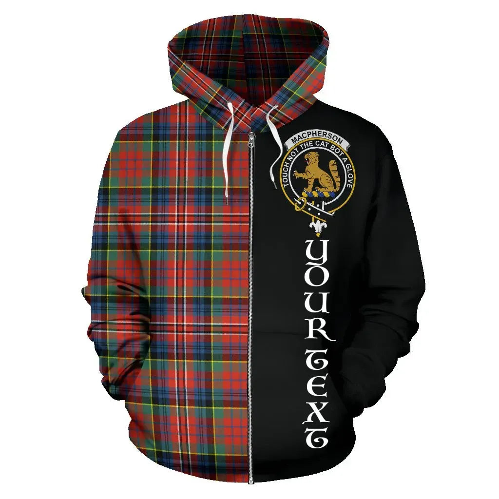 Printivon Custom Your Text Macpherson Ancient Tartan Hoodie Half Of Me