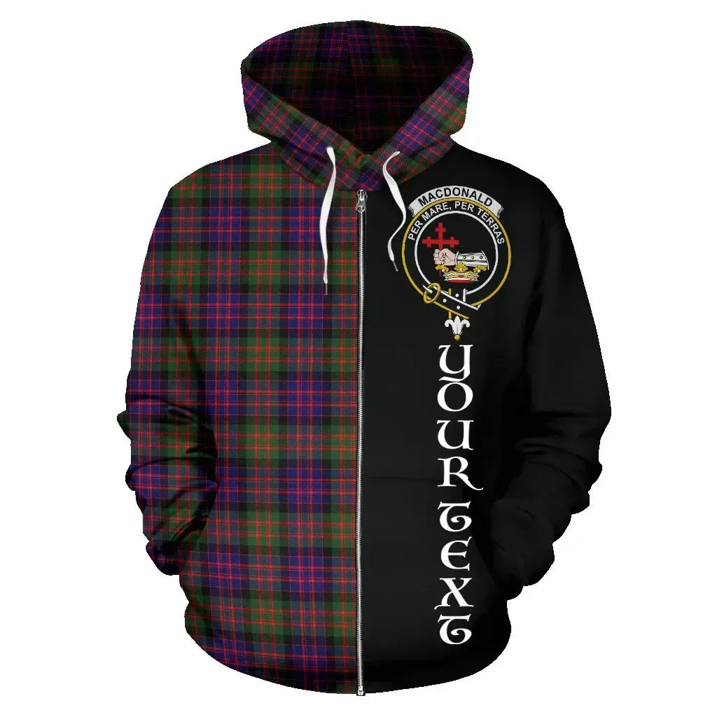 Printivon Custom Your Text Macdonald Modern Tartan Hoodie Half Of Me