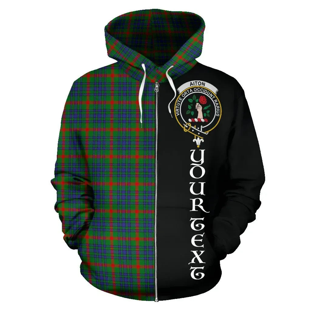 Printivon Custom Your Text Aiton Tartan Hoodie Half Of Me