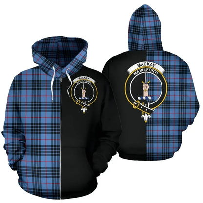 Printivon Custom Your Text Mackay Blue Tartan Hoodie Half Of Me