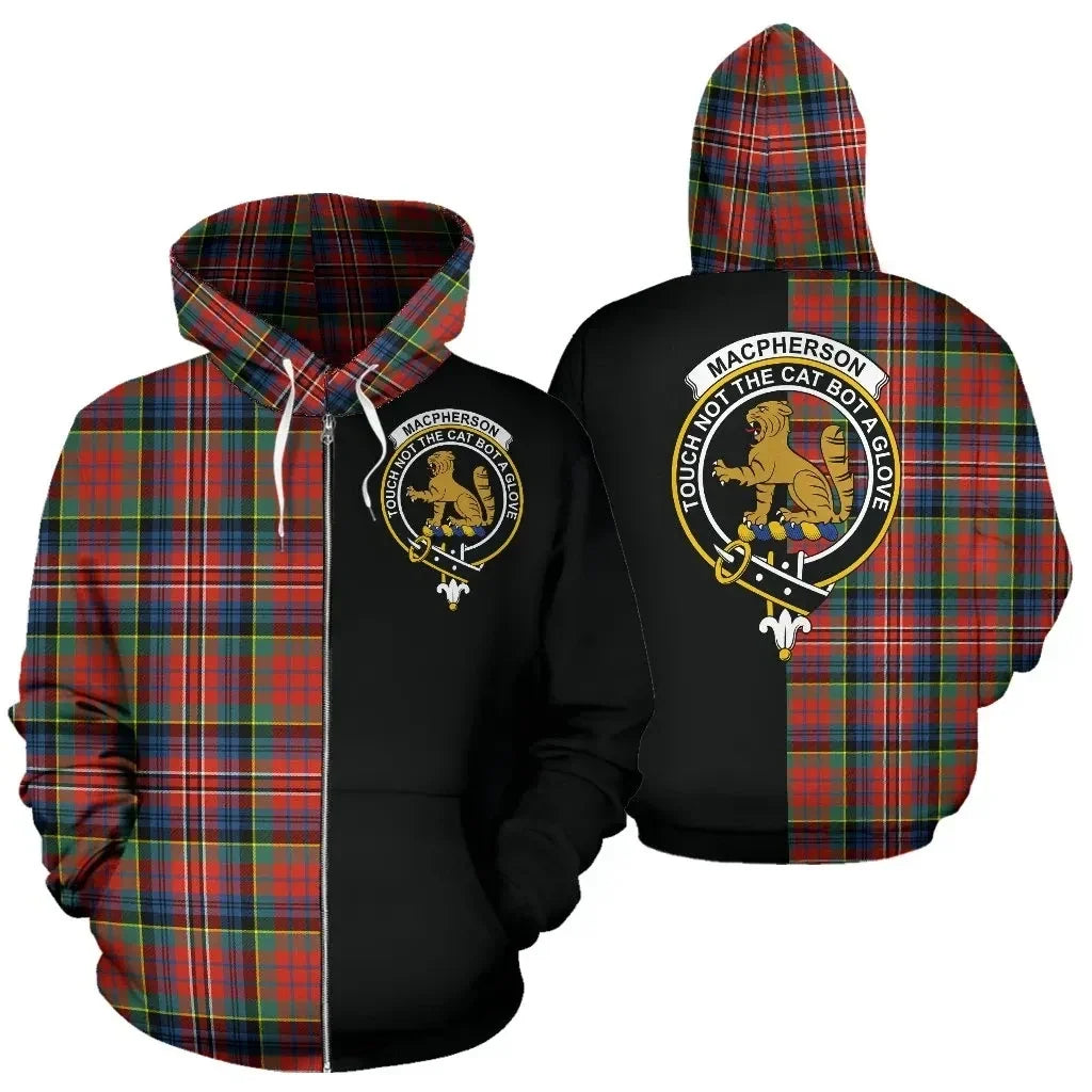Printivon Custom Your Text Macpherson Ancient Tartan Hoodie Half Of Me