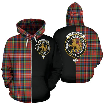 Printivon Custom Your Text Macpherson Ancient Tartan Hoodie Half Of Me